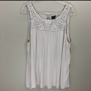 Torrid Cream Knit Crochet Top 3X